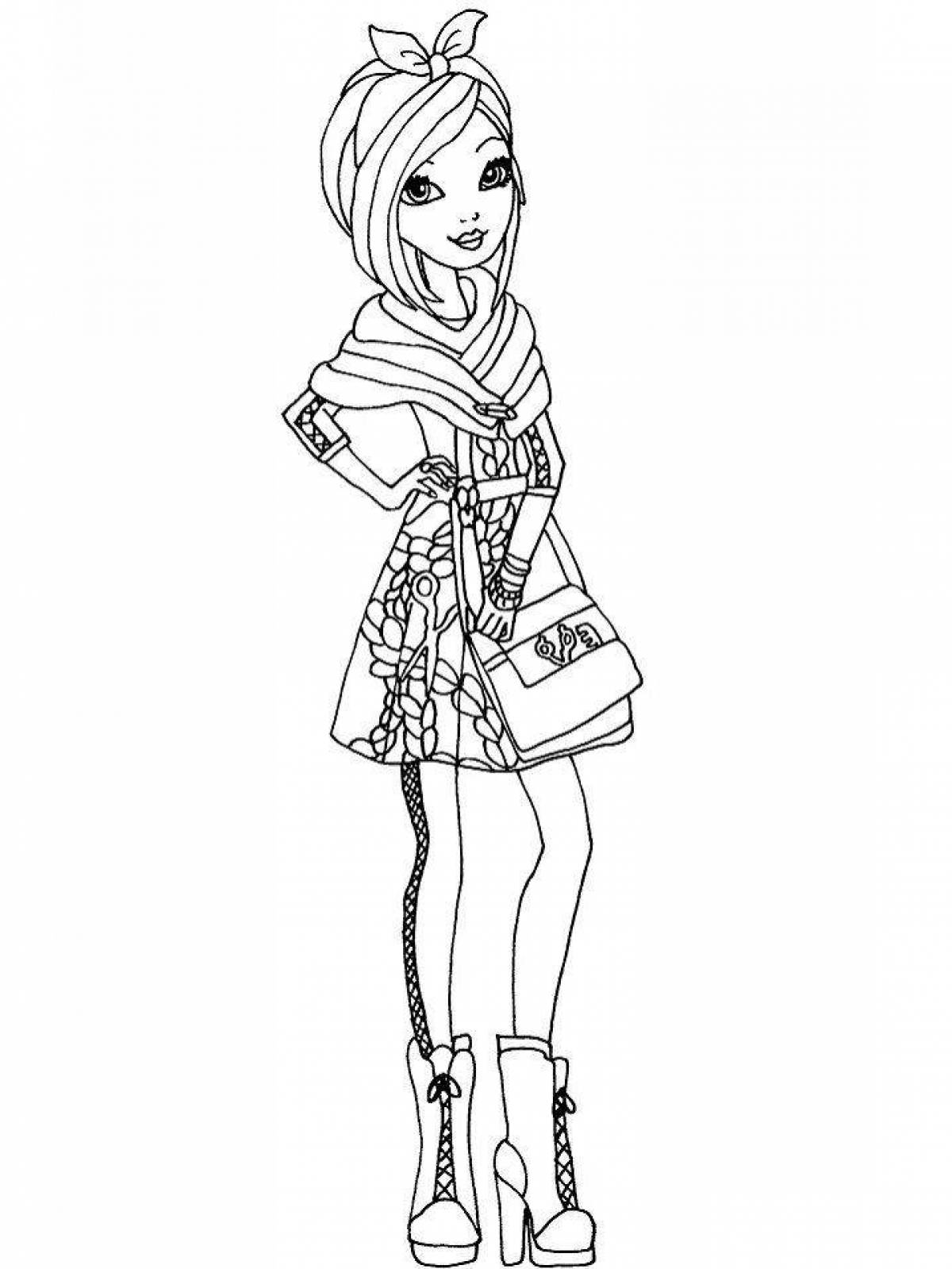 Coloring page funny poppy doll