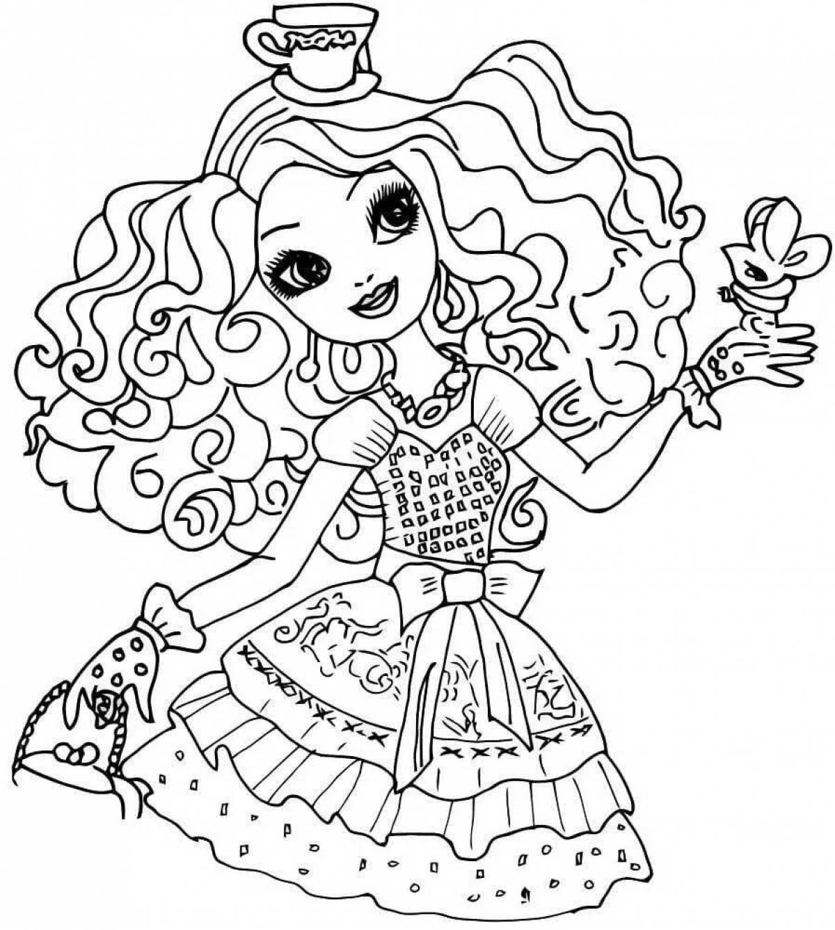 Coloring page cute poppy doll