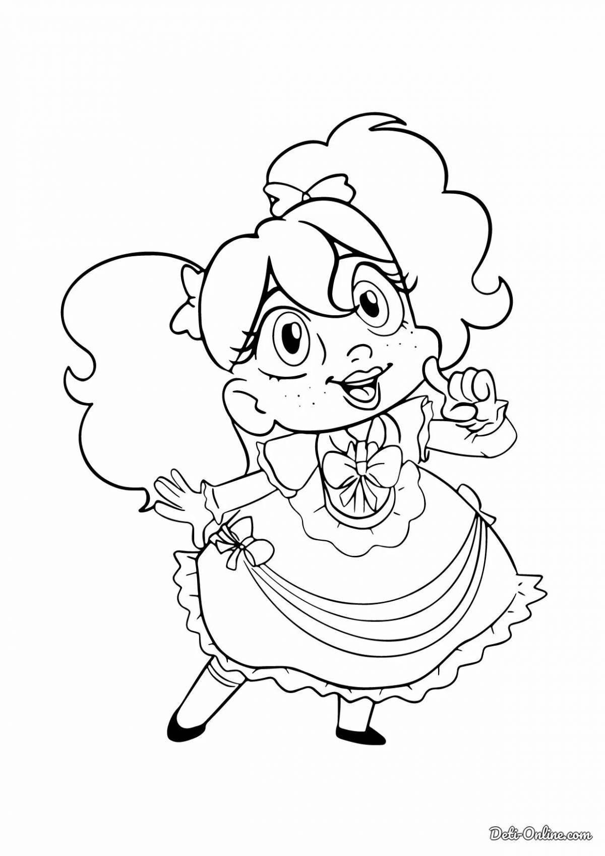 Coloring page elegant poppy doll