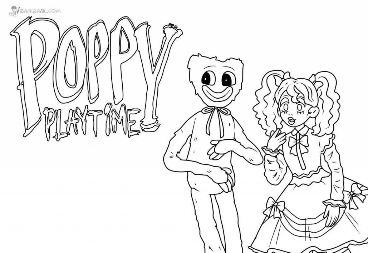 Awesome poppy doll coloring page