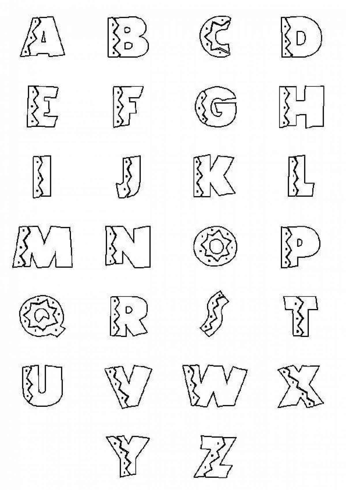 A fun coloring book with the alphabet