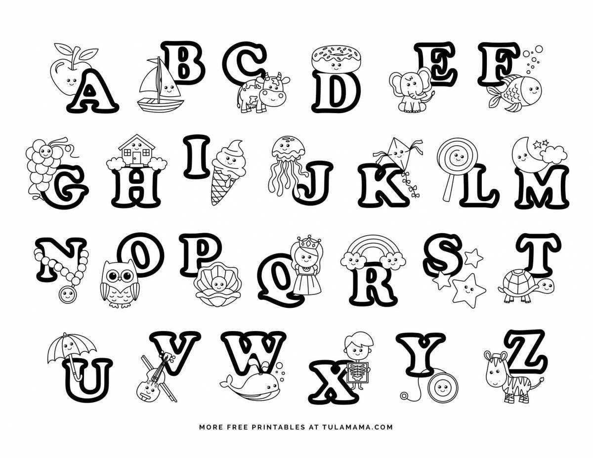 Color alphabet coloring page