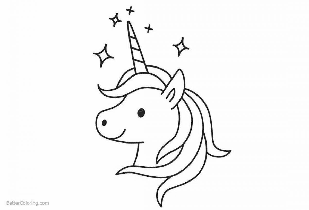 Wonderful coloring drawing of a unicorn