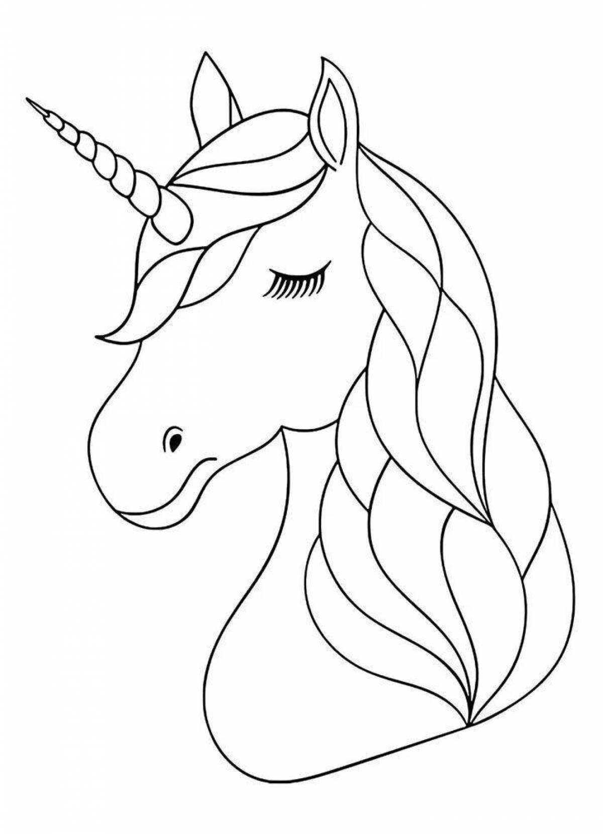 Blissful coloring unicorn drawing