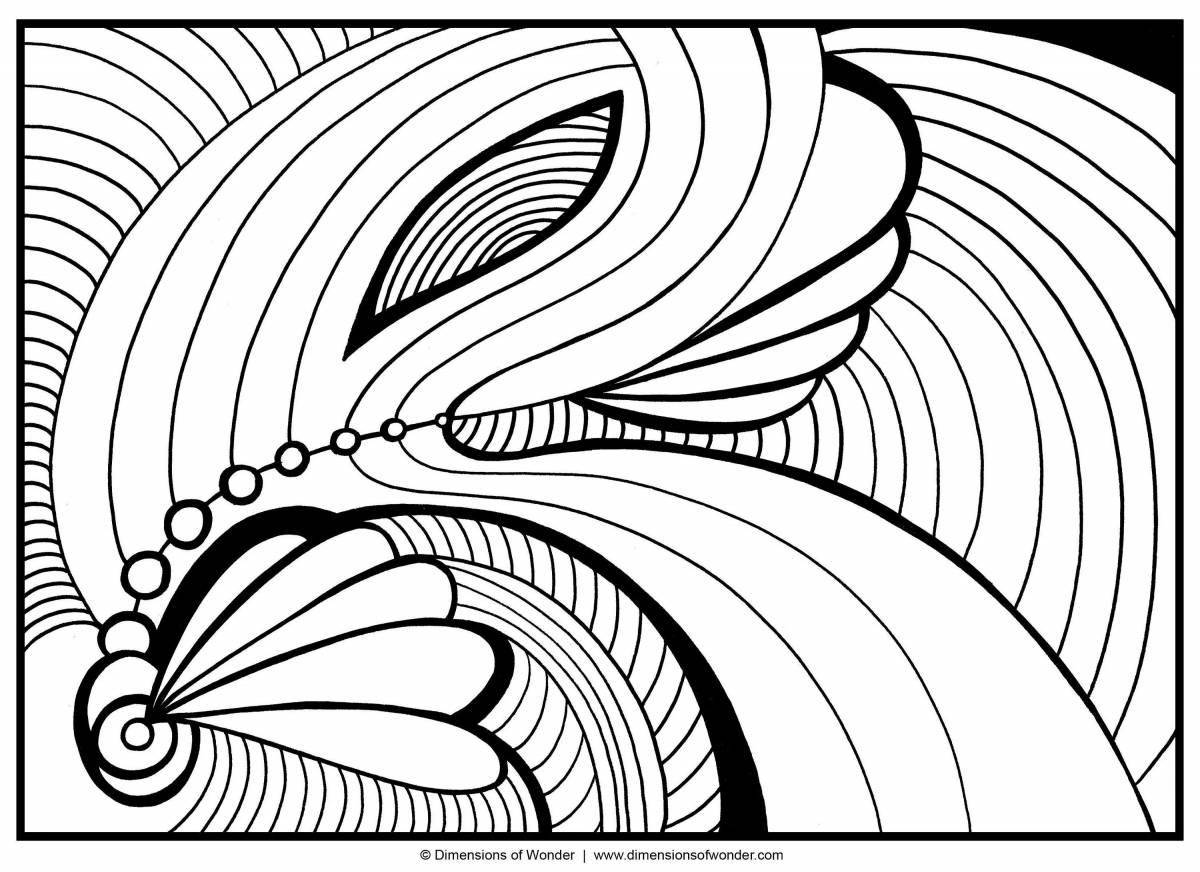Detailed spiral coloring page