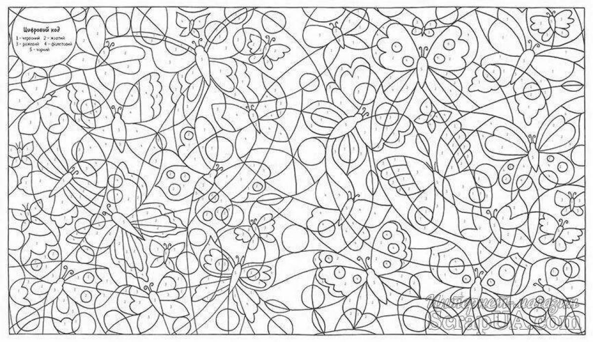 Fun big by numbers coloring page
