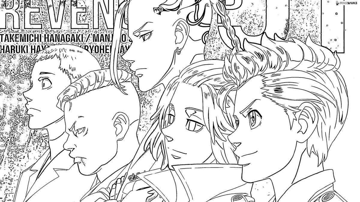 Tokyo avengers glowing shirt coloring page