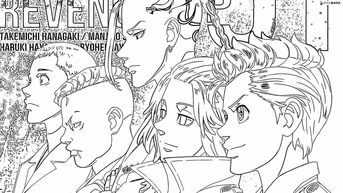 Photo Tokyo avengers glowing shirt coloring page
