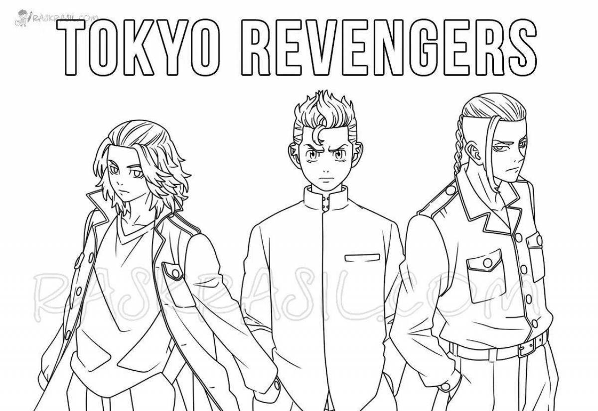 Оживленные рубашки tokyo avengers coloring page