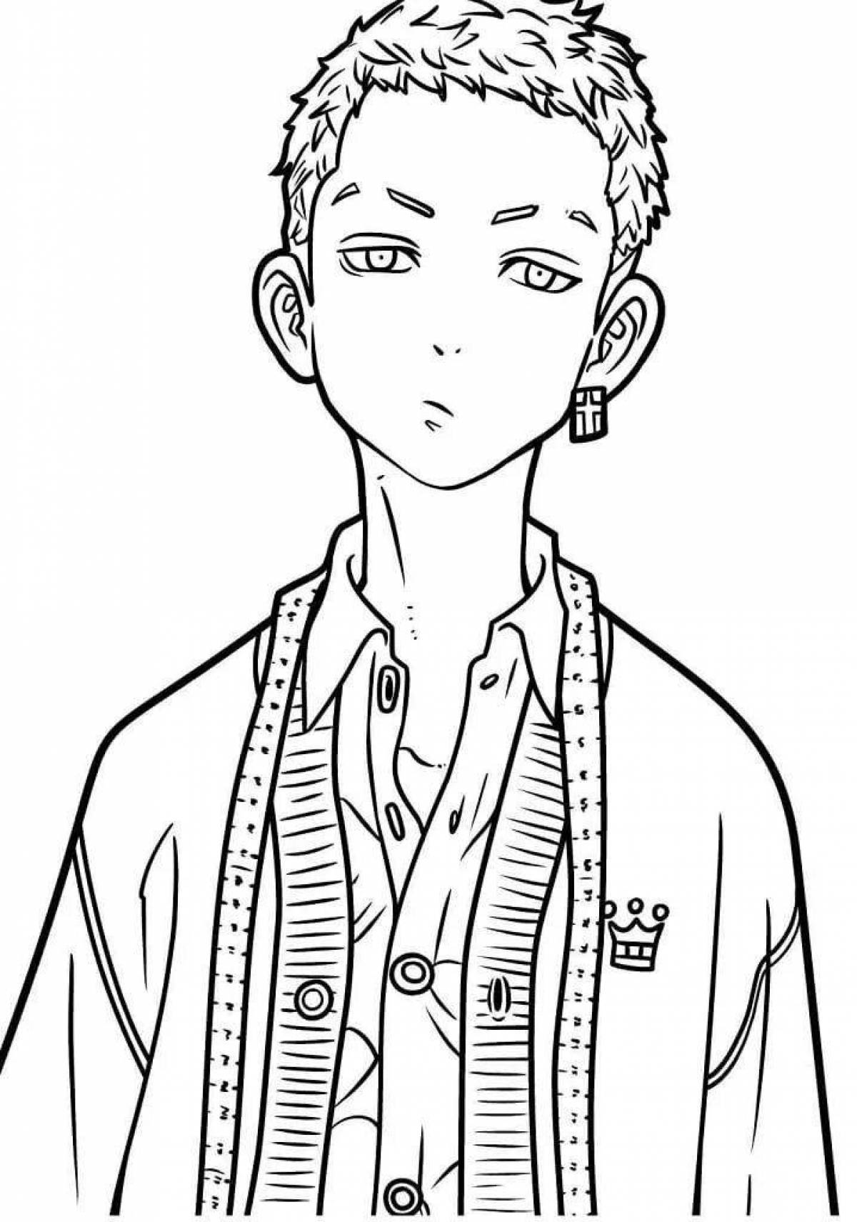 Tokyo avengers fashion shirts coloring page