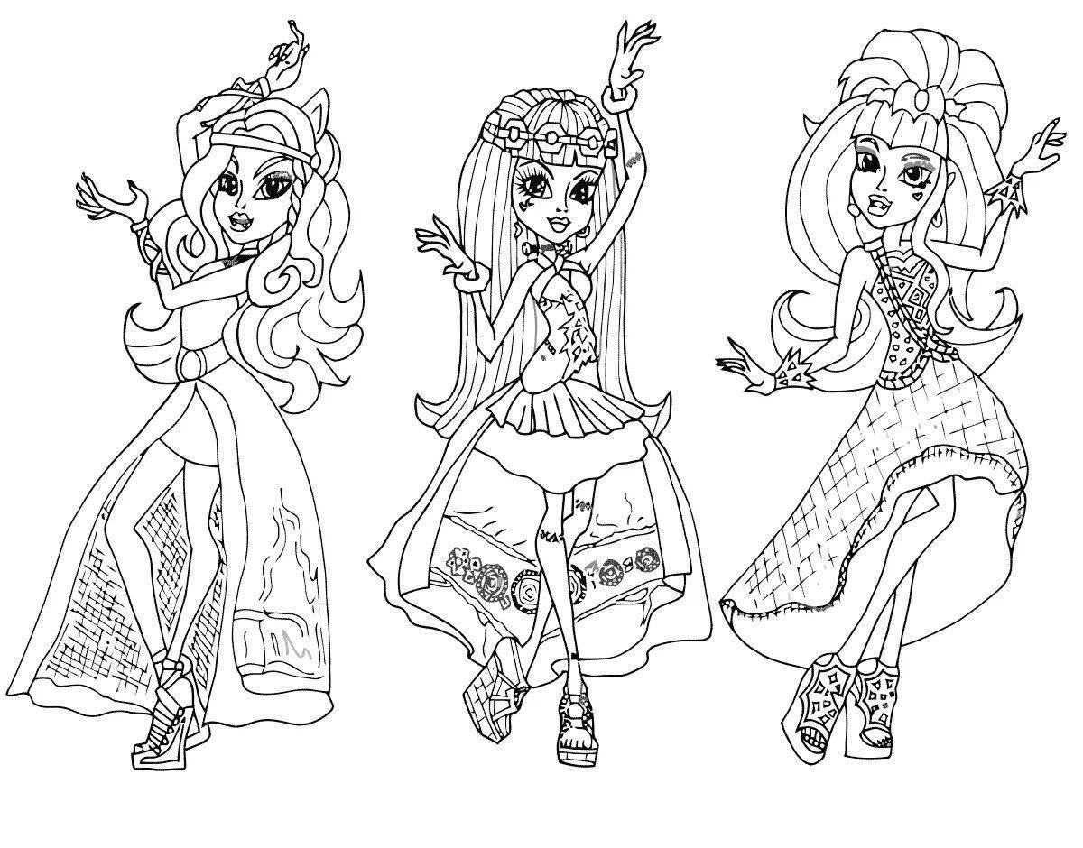 Adorable monster high coloring book for girls