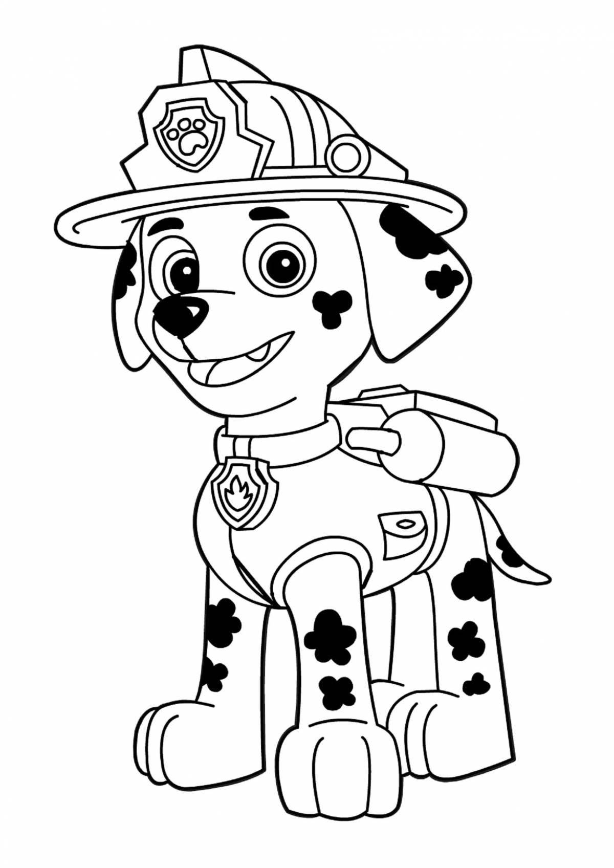 Colorful paw patrol coloring page for boys