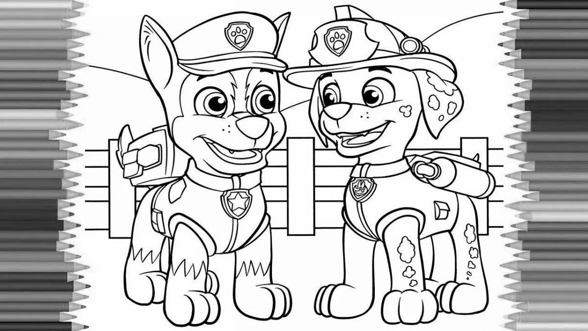 Joyful paw patrol coloring pages for boys