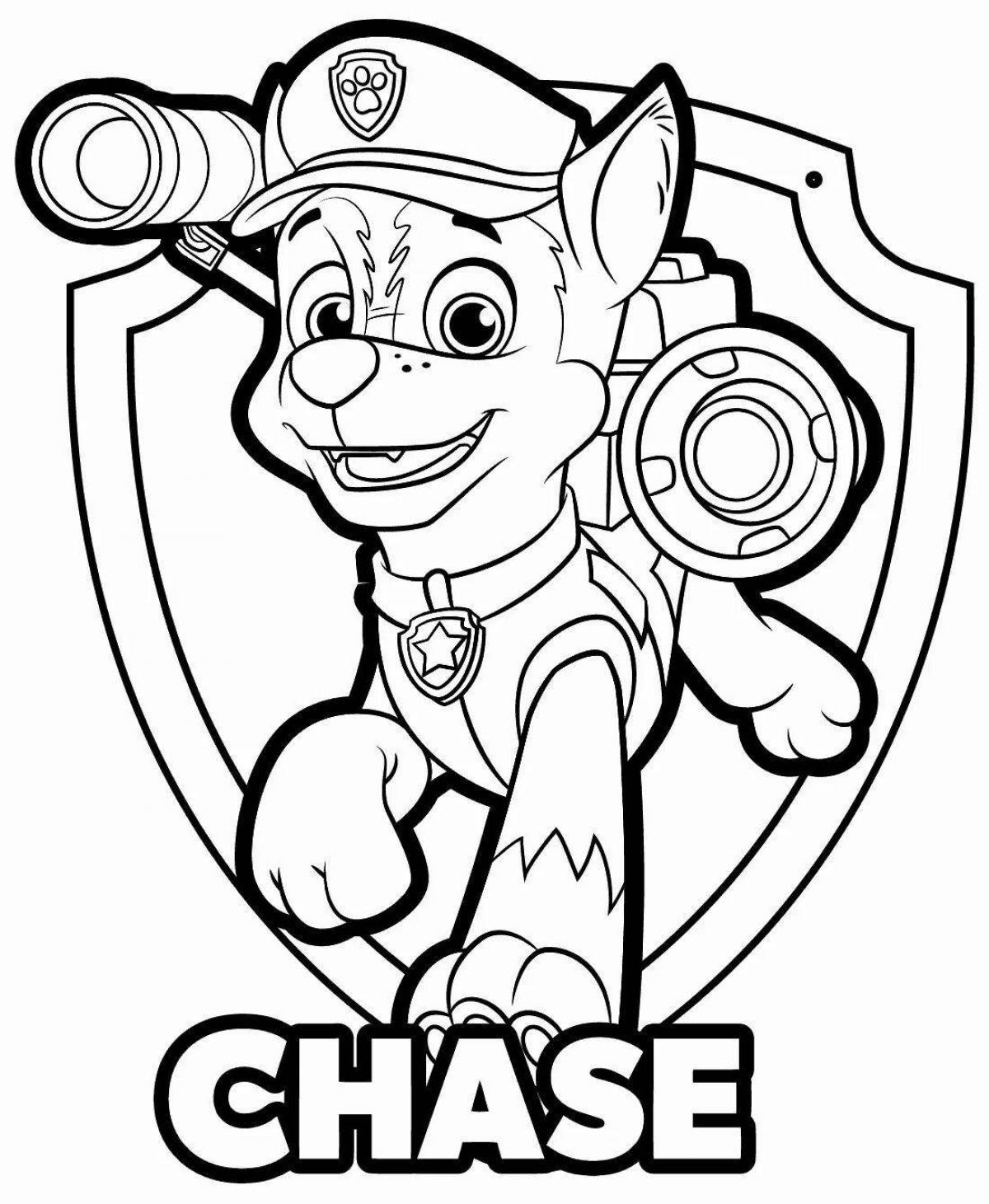 Paw Patrol playful coloring page for boys