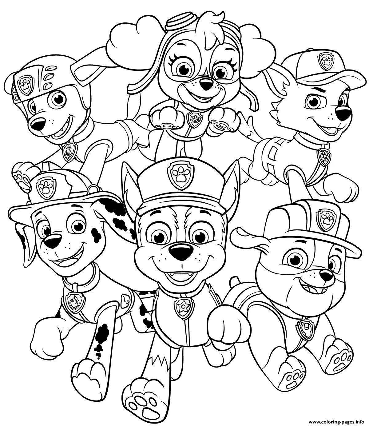 Live Paw Patrol coloring pages for boys