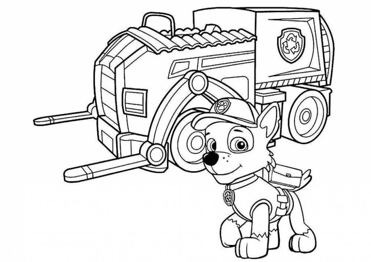Coloring page shining paw patrol for boys