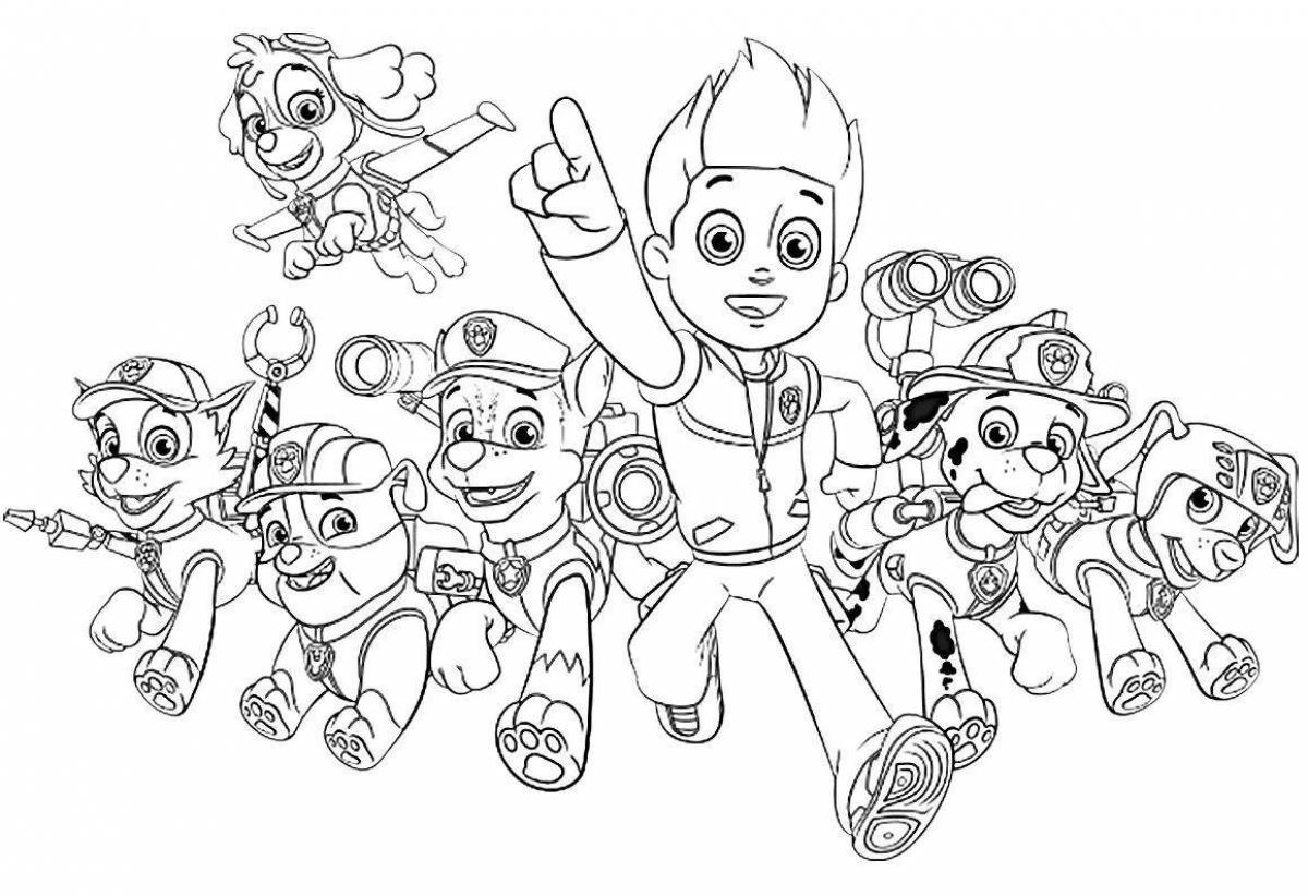 Glowing Paw Patrol Coloring Page for Boys
