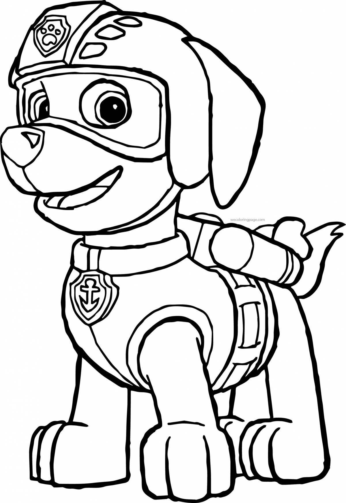 Attractive paw patrol coloring page for boys