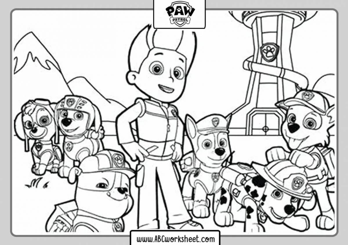 Inspirational paw patrol coloring book for boys
