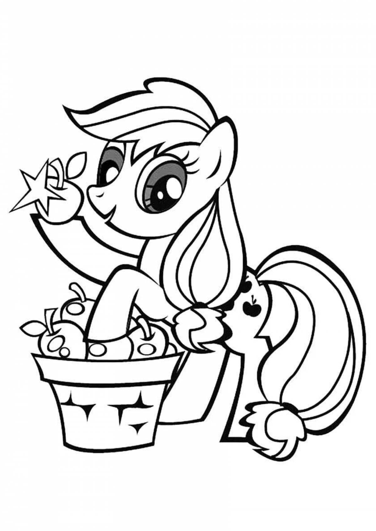 Coloring apple jack obsessed with flowers