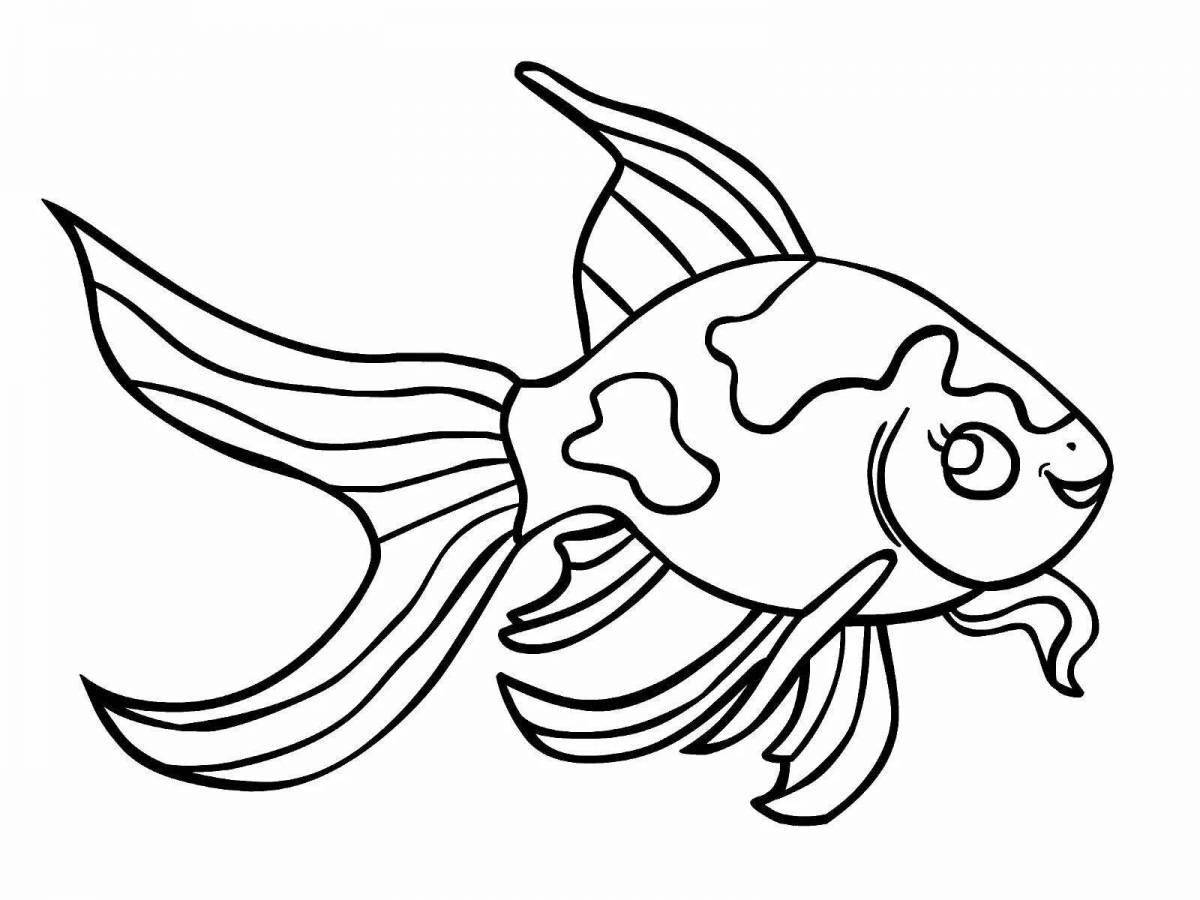 Яркая страница раскраски рыб