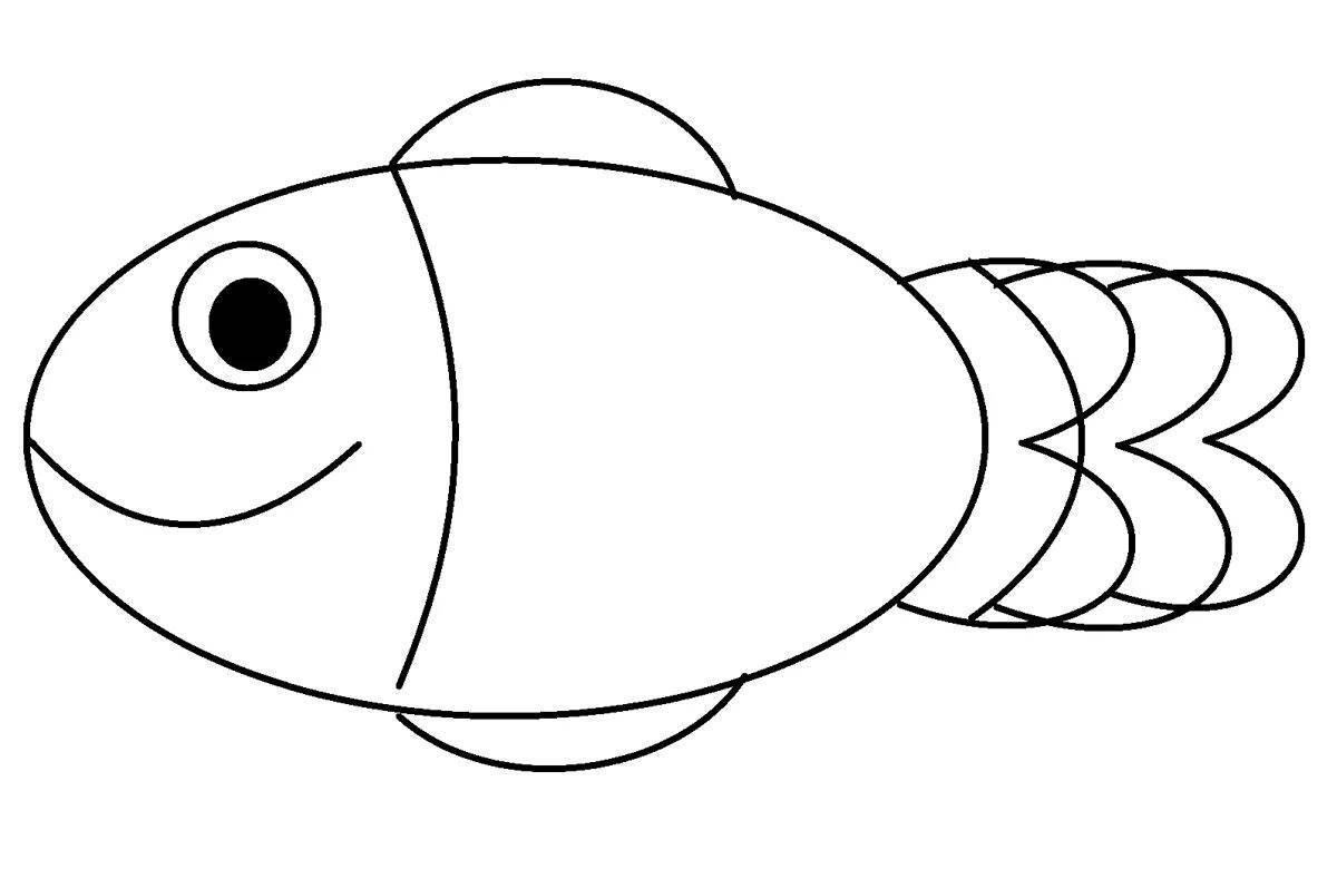 Раскраска яркая рыбка