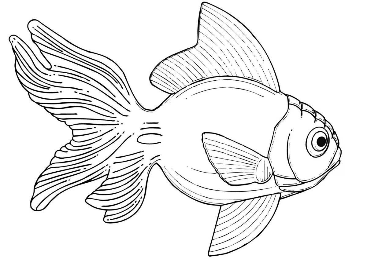 Радостная рыбка-раскраска