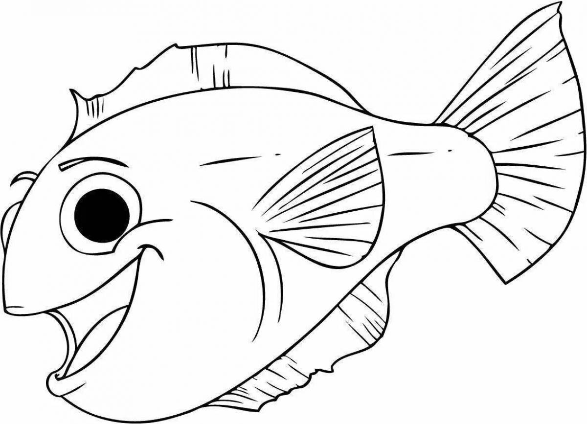 Sparkling fish coloring page