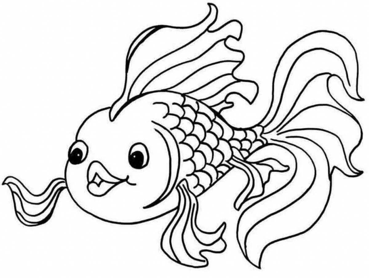 Coloring book dazzling fish