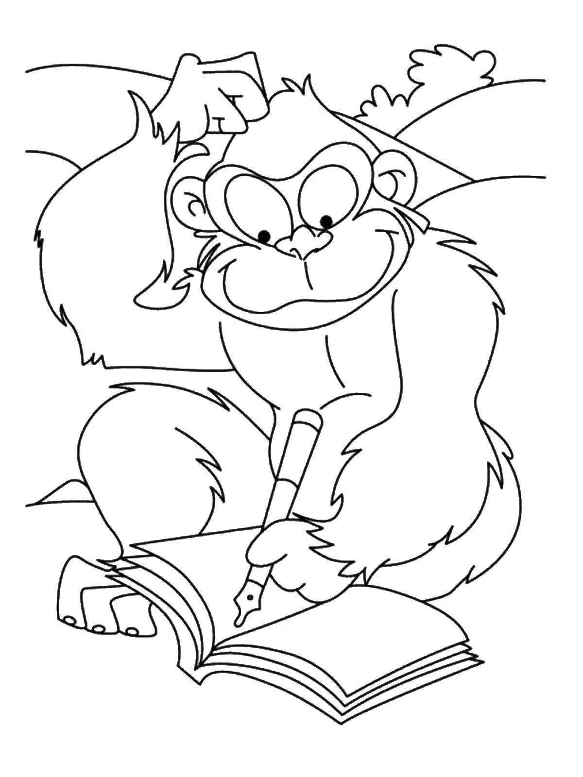 Colorful scientist cat coloring page
