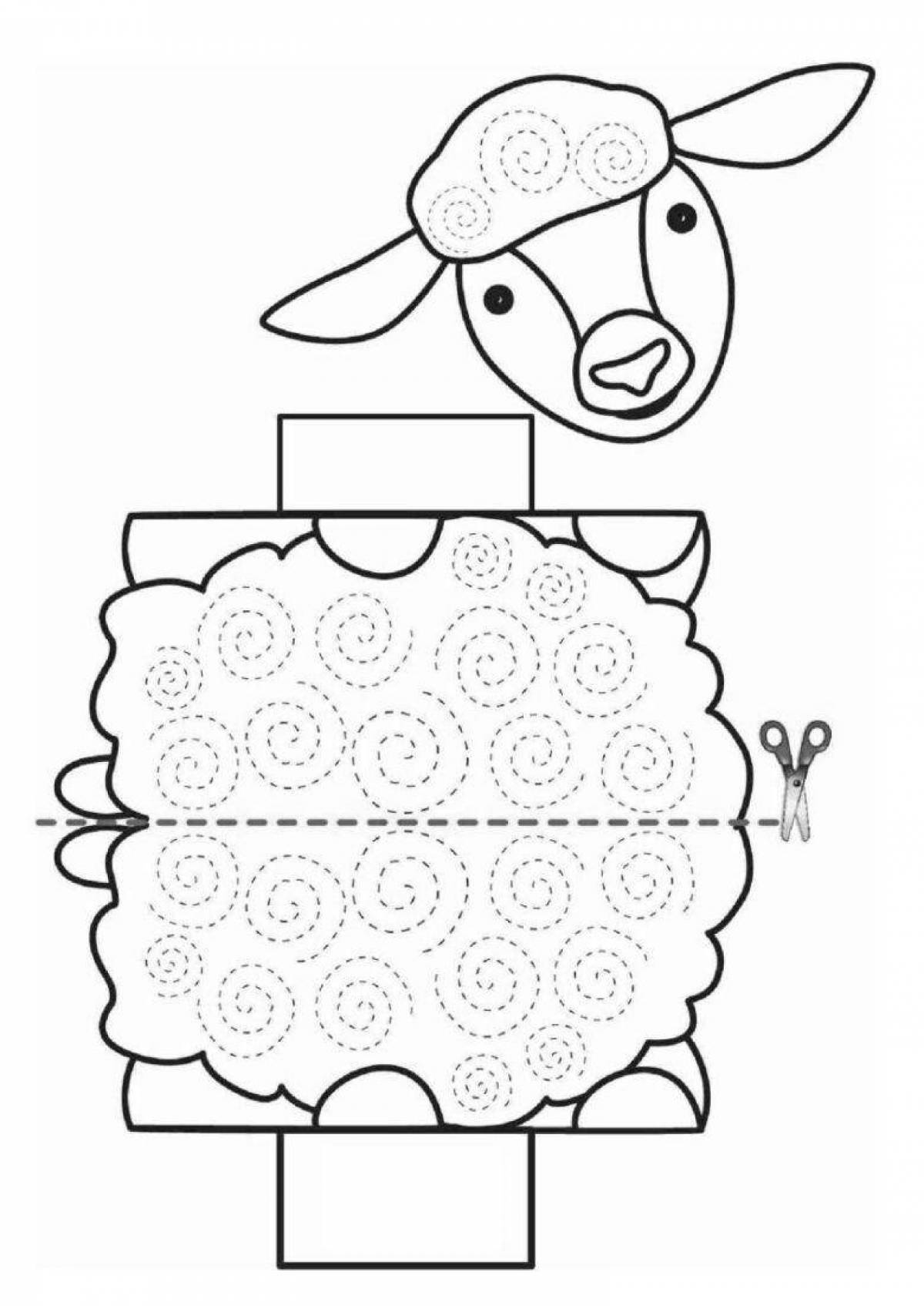 Detailed paper craft coloring page