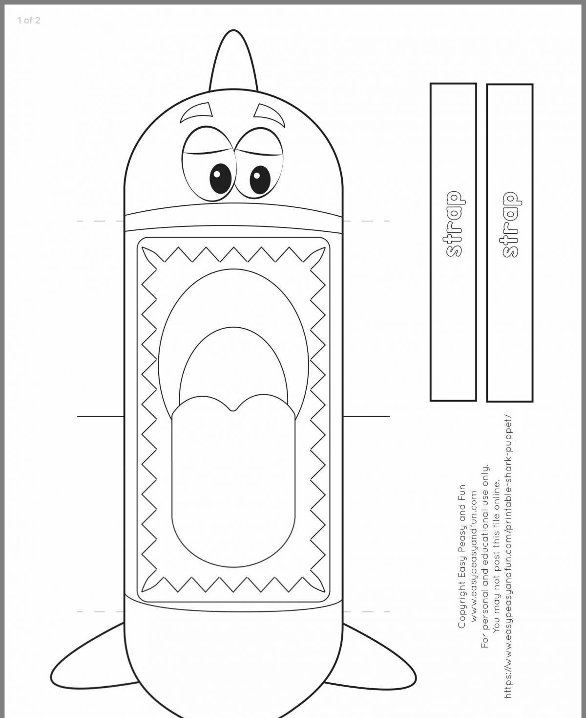 Color explosive paper coloring page