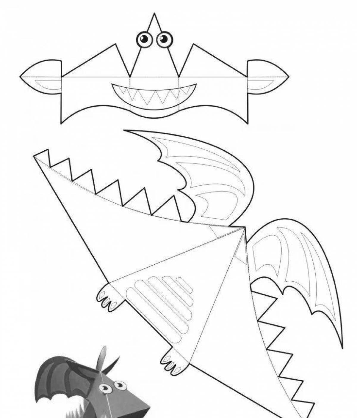Color-fantastic paper craft coloring page