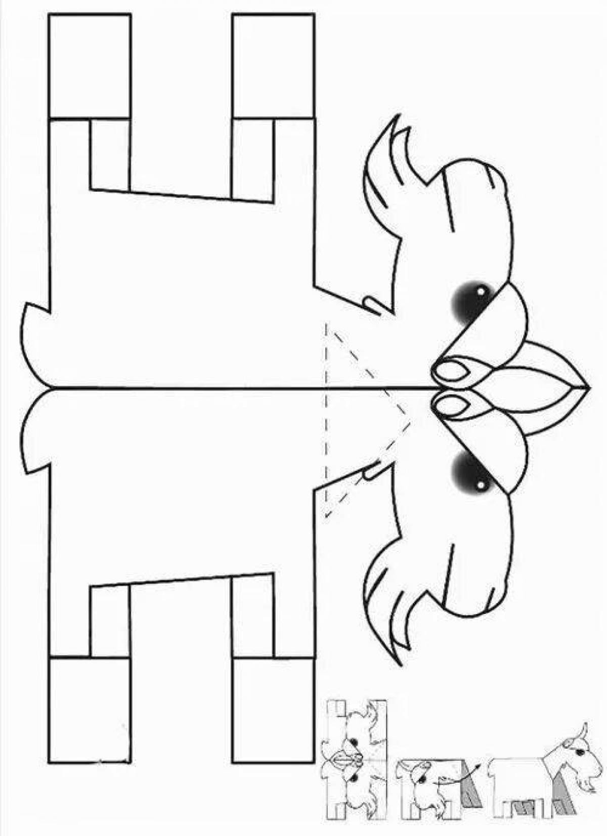Colored paper craft coloring page