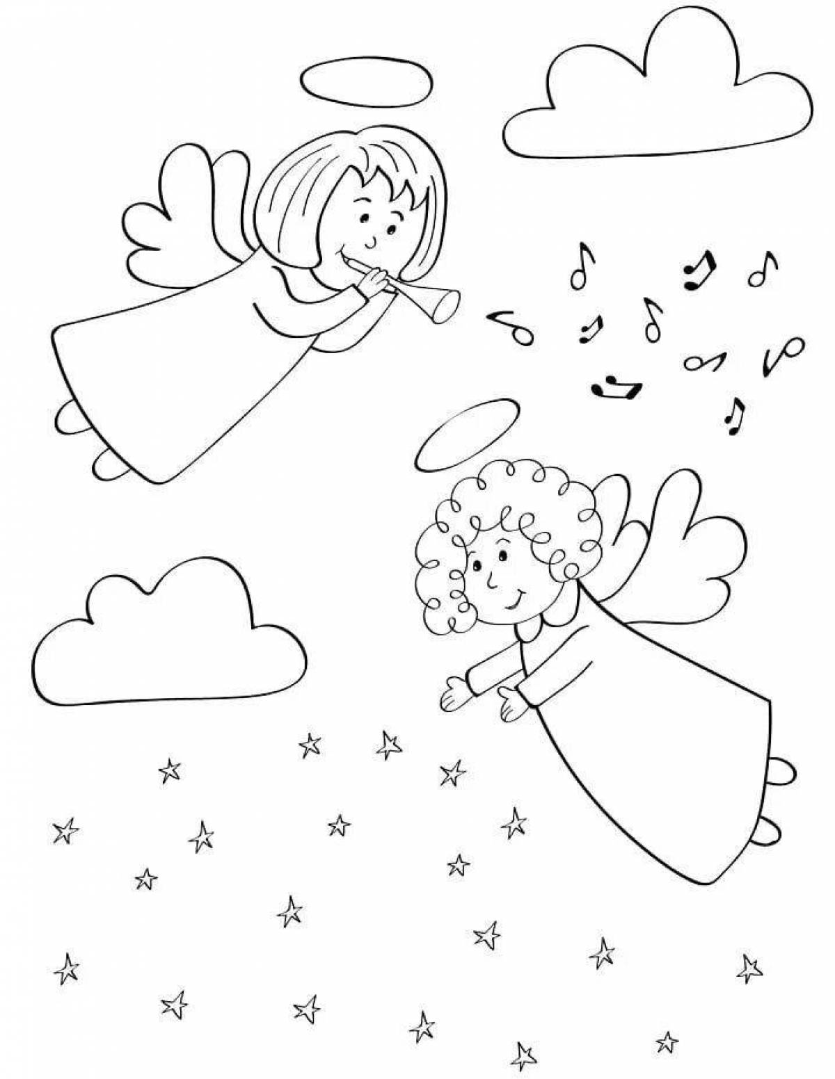 Christmas angel coloring book for kids