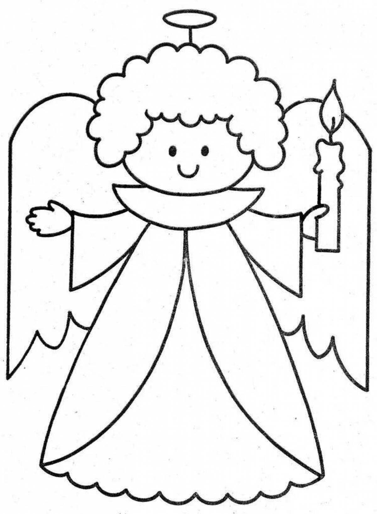 Славный рождественский ангел раскраски для детей