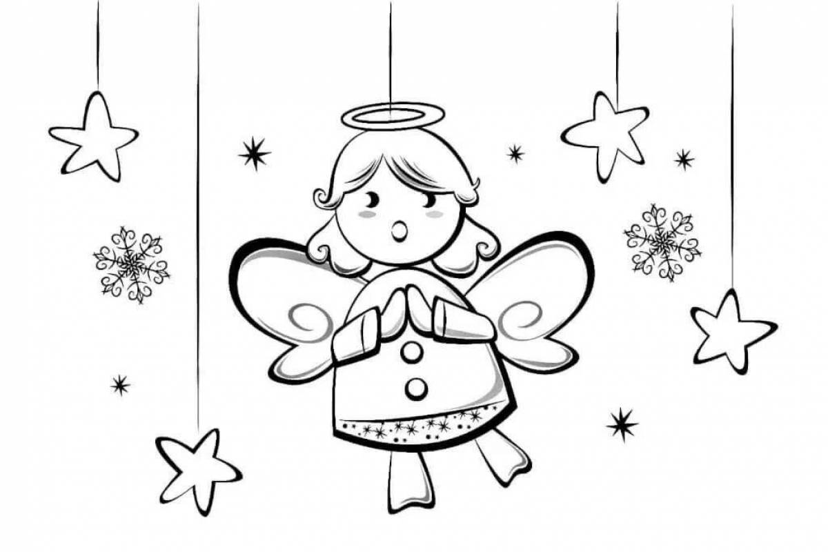 Изысканная раскраска «рождественский ангел» для детей