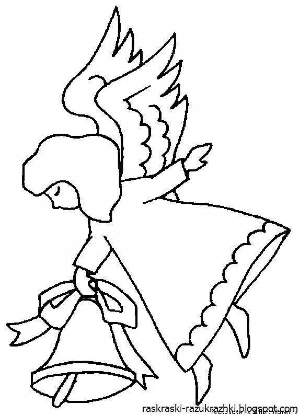 Ангельский рождественский ангел раскраска для детей