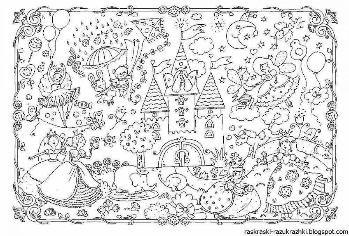 Adorable little details coloring for girls
