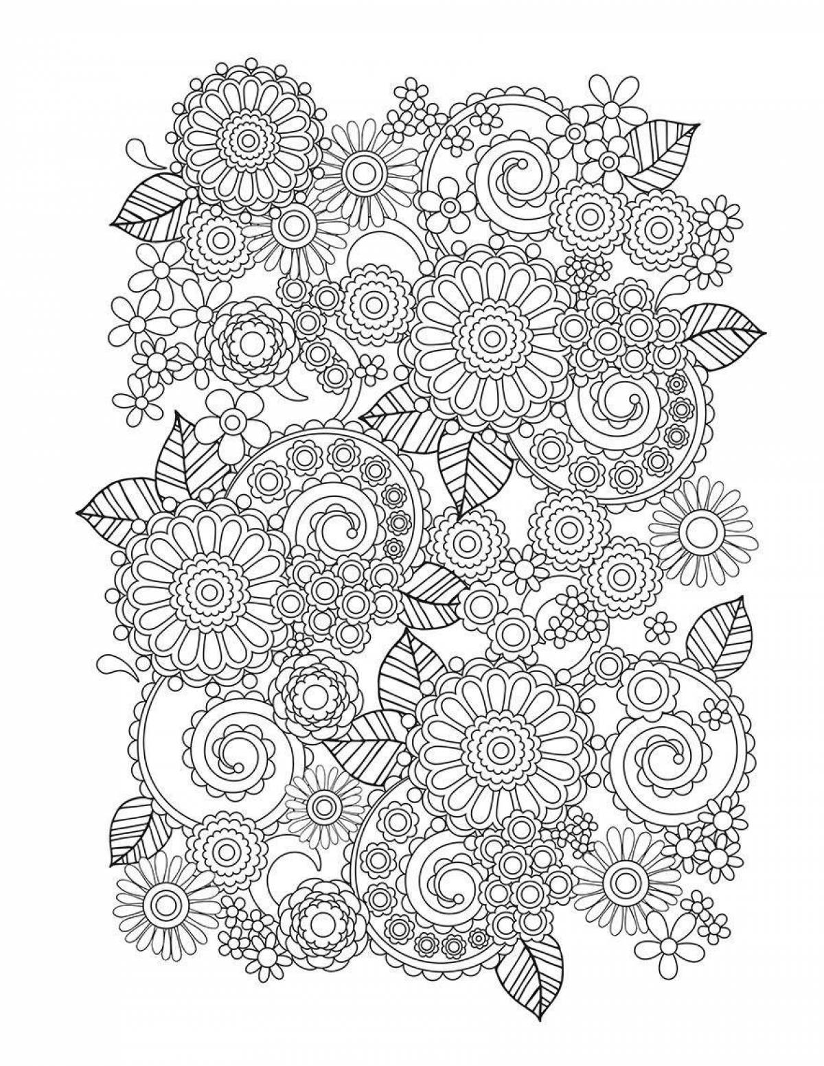Radiant coloring page small details for girls