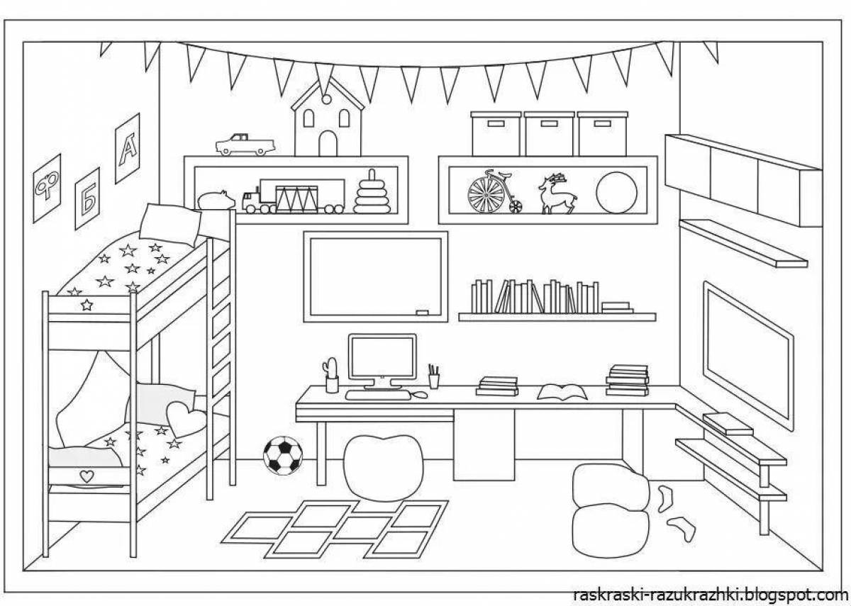 Toko boko's amazing furniture coloring page