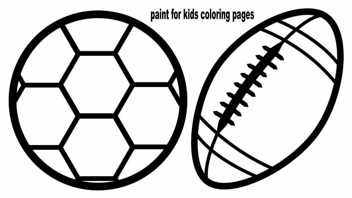 Colorful soccer ball coloring for kids