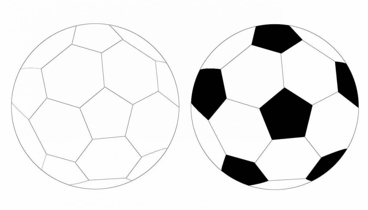 Яркая страница раскраски футбольного мяча для детей