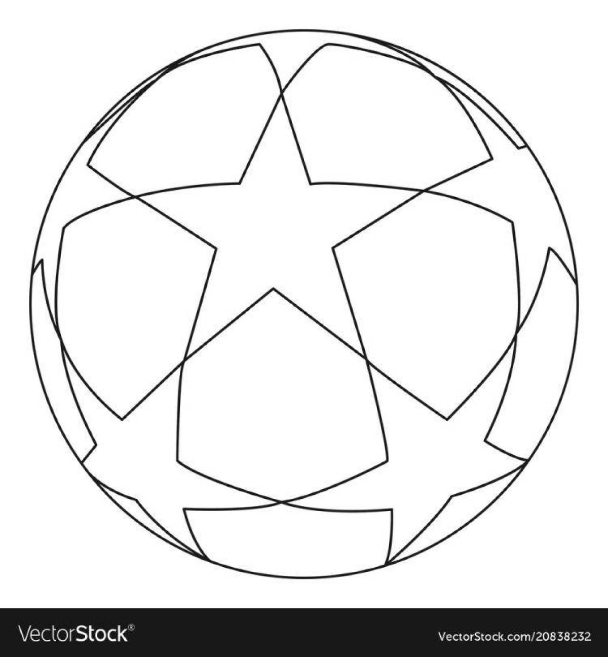 Игривая страница раскраски футбольного мяча для детей