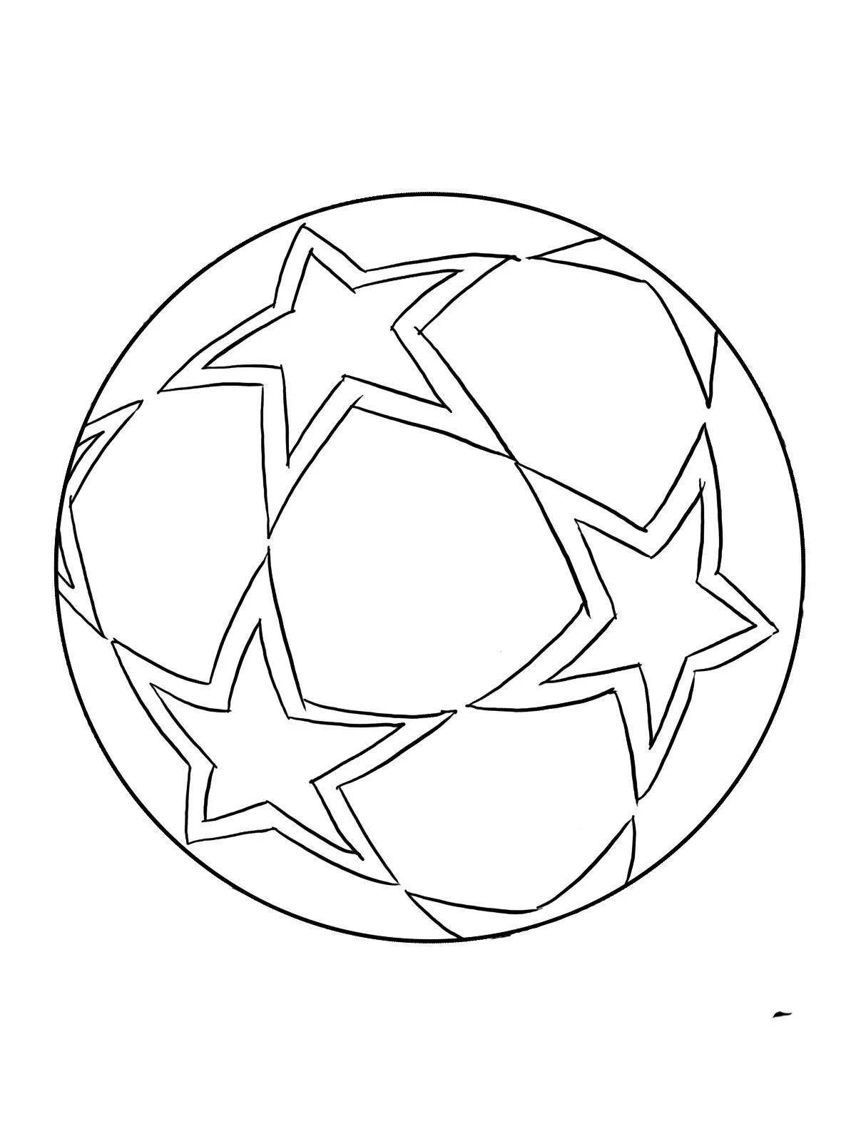 Развлекательная раскраска футбольного мяча для детей