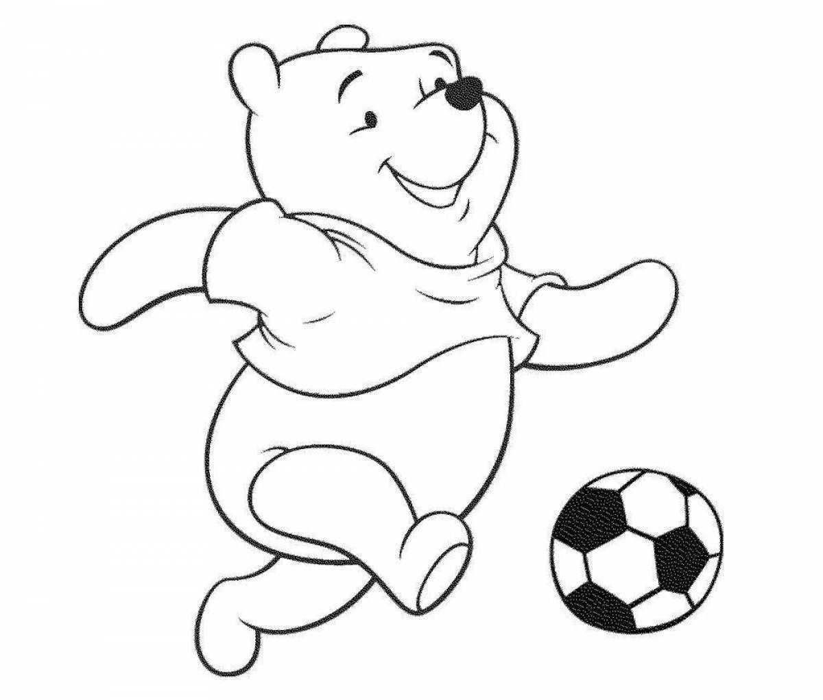 Colored soccer ball coloring for kids