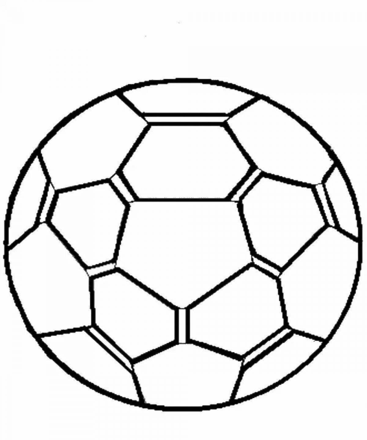 Цветная яркая страница раскраски футбольного мяча для детей