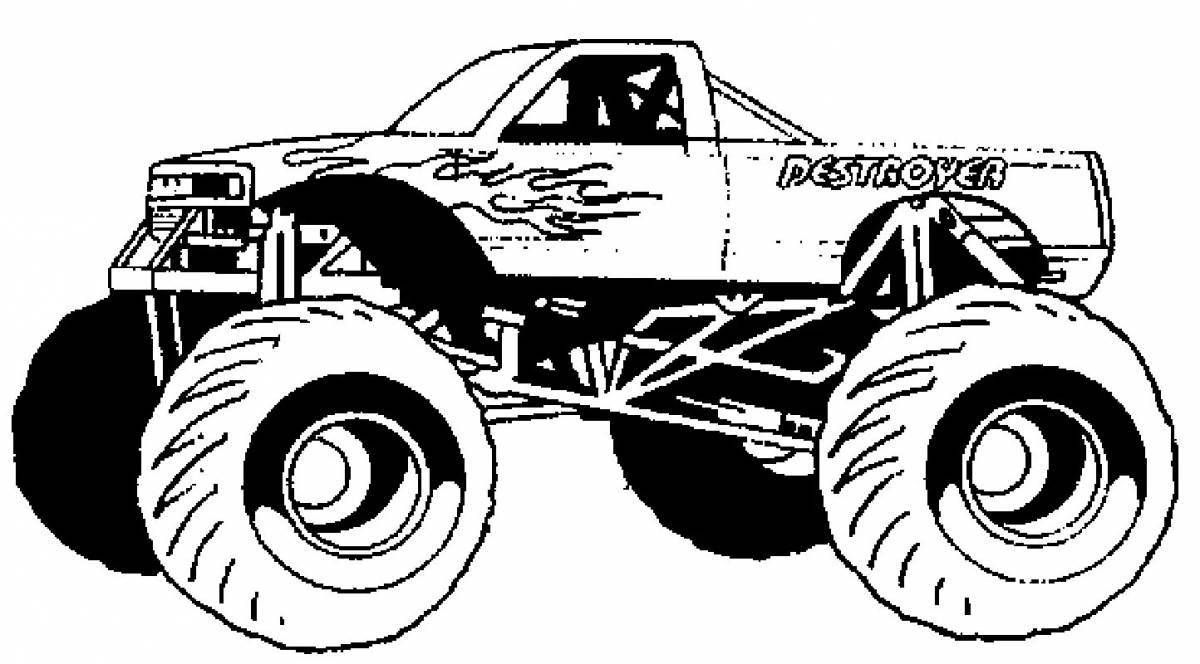 Monster truck hot wheels majestic coloring