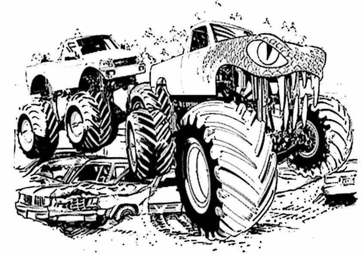 Extraordinary coloring monster truck hot wheels