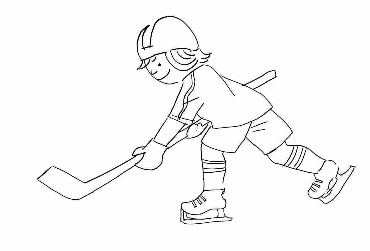 Очаровательная раскраска зимние виды спорта для дошкольников